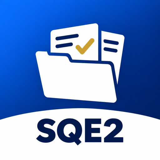 SQE2 app icon showing a checked legal case file